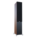angle view with grill of walnut ELAC Debut 3.0 F5.3 Floorstanding Speaker