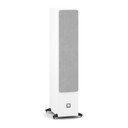 Angle view of DALI SONIK 9 Tower Loudspeaker in white wtih grill