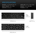 Dimensions image for AC Infinity CLOUDPLATE T9- Quiet Rack Cooling Fan System - Exhaust