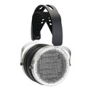 HiFiMAN HE600 open-back planar magnetic headphone front three-quarter view showing honeycomb grille
