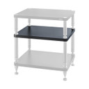 Solidsteel HY inner shelf installed between support posts in a Hyperspike HY audio rack