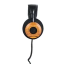 Grado GS3000 Classic — side profile showing Signature Gold headband assembly with leather strap and white contrast stitching
