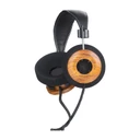 Grado GS3000 Classic headphones — front angle view showing cocobolo wood and aluminum housing with oversized G cushions