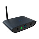 iFi ZEN Air Blue 2 Bluetooth DAC receiver front view showing pairing button and LED codec indicator in midnight blue finish