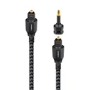 AudioQuest Carbon Toslink Fiber Optic Digital Cable + Mini Adaptor - 0.75 Meter