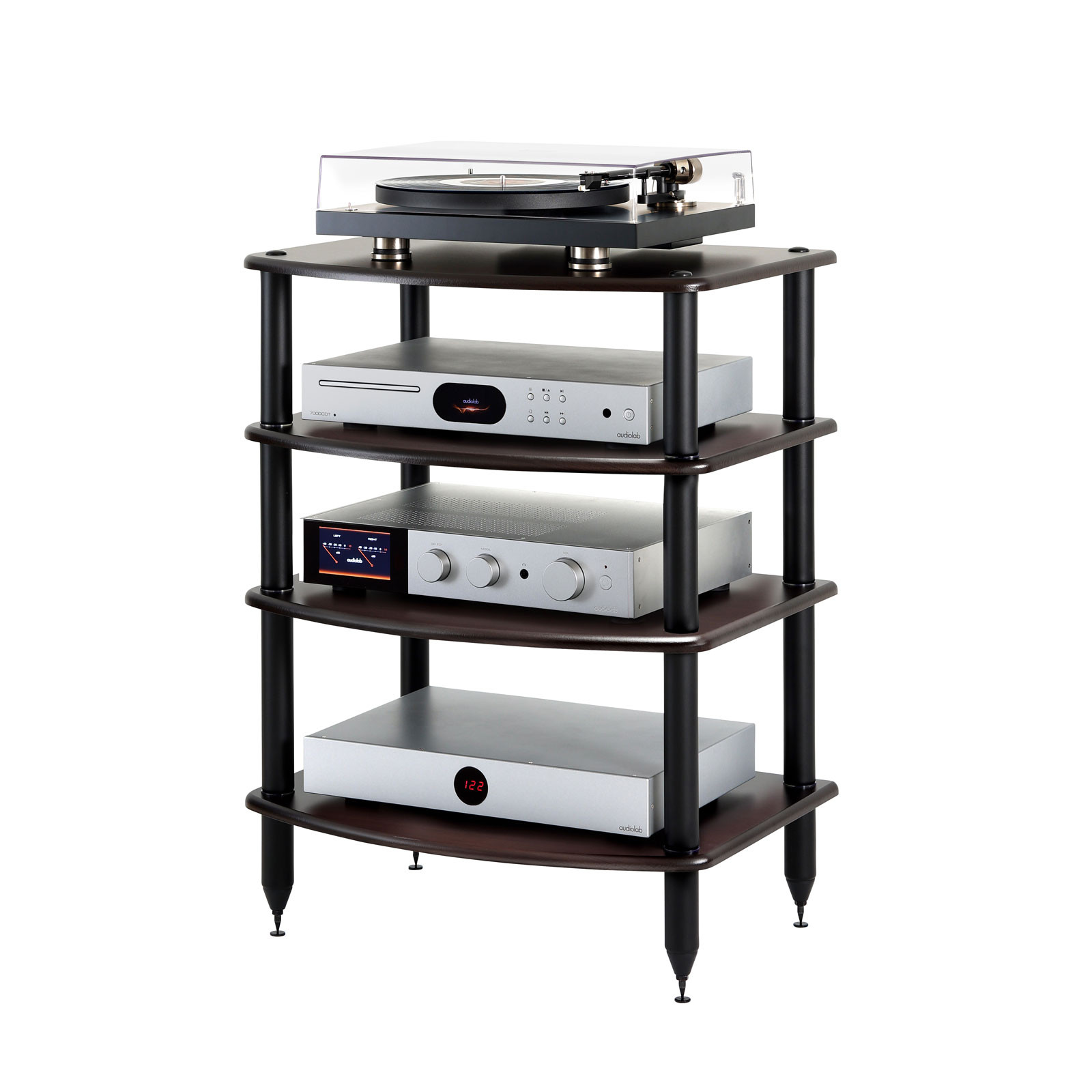 Pangea Audio Vulcan 4-Shelf Audio Rack - Espresso Shelves