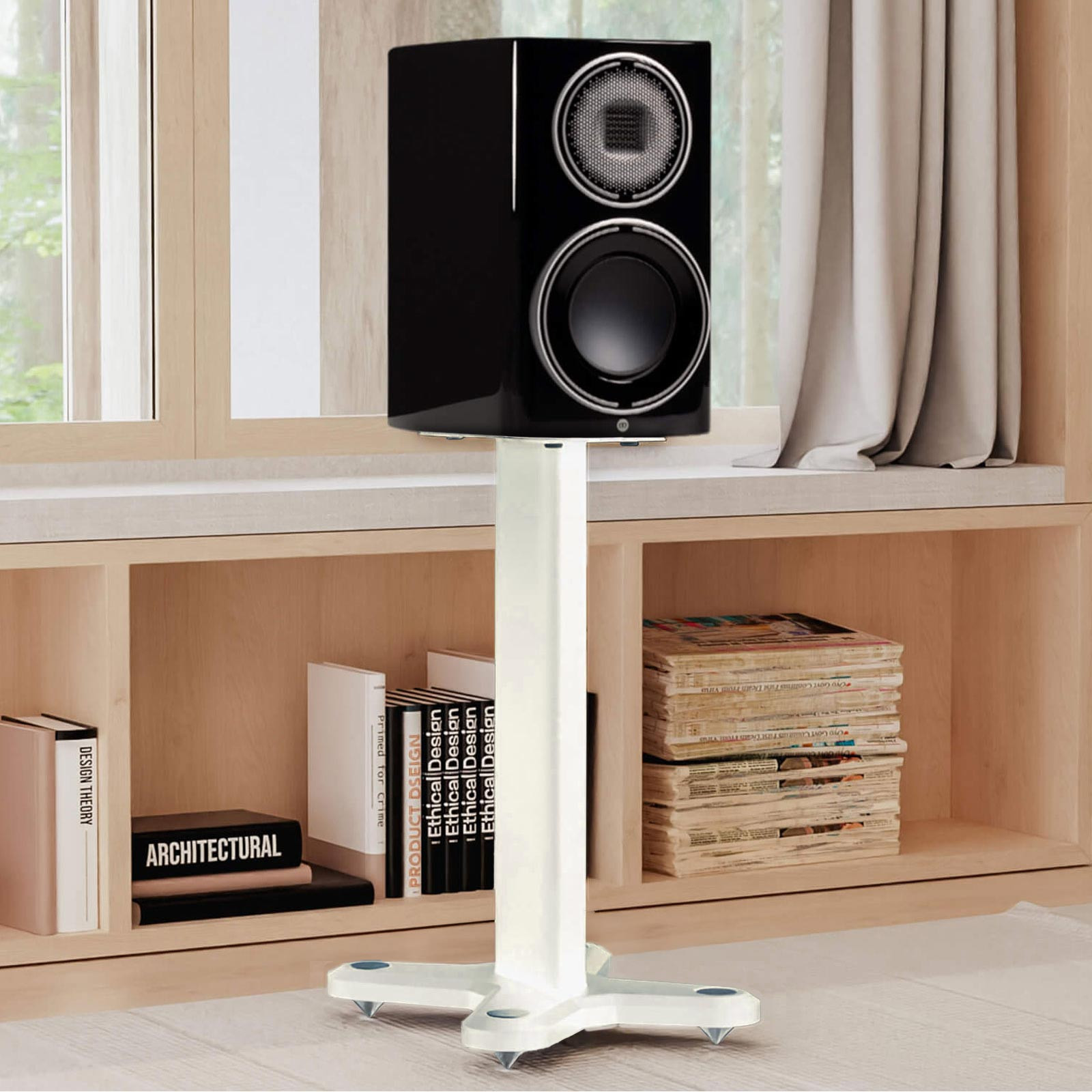 MONITOR AUDIO Supporto FIX-M Per Altoparlanti, Bianco – Staffa A Muro Regolabile Con Gestione Cavi