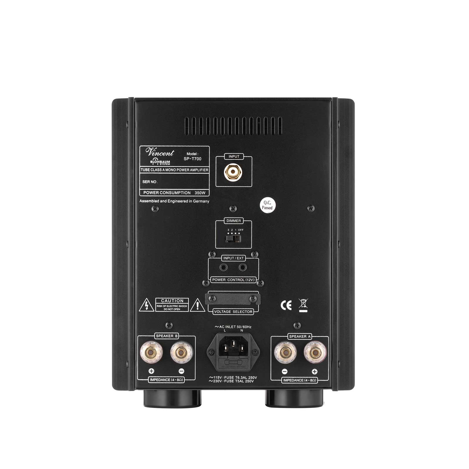 Vincent Audio SP-T700 Hybrid Mono Amplifier - Silver - Each