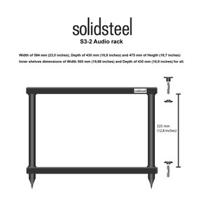 Solidsteel S3-2 Two-Shelf Audio Rack - Black