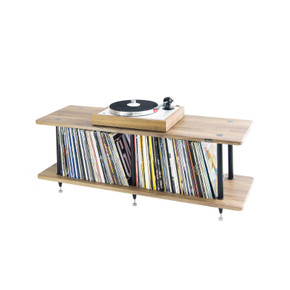 Solidsteel VL-2 Two-Shelf Vinyl Library and Audio Rack - Walnut