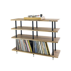 Solidsteel VL-4 Four-Shelf Vinyl Library and Audio Rack - Walnut