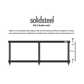 Solidsteel S4-2 Wide Two-Shelf Audio Rack - Black