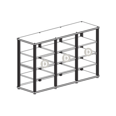 Salamander Synergy Triple 40 Rack Base - Maple/Aluminum