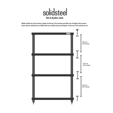 Solidsteel S3-4 Four-Shelf Audio Rack - Walnut