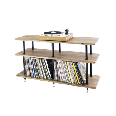 Solidsteel VL-3 Three-Shelf Vinyl Library and Audio Rack - Walnut