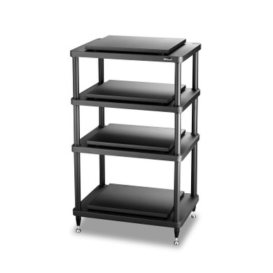 Solidsteel S5-4 Four-Shelf Audio Rack with Isolation Platforms - Black