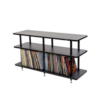 Solidsteel VL-3 Three Shelf Vinyl Library and Audio Rack - Black