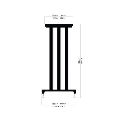 Solidsteel NS-4 Five-Column Speaker Stands - 16.7 Inch - Black - Pair