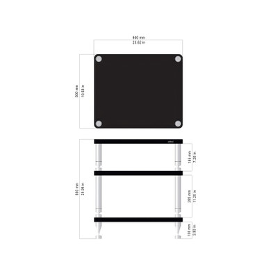 Solidsteel Hyperspike HY-3 Three-Shelf Audio Rack - Black