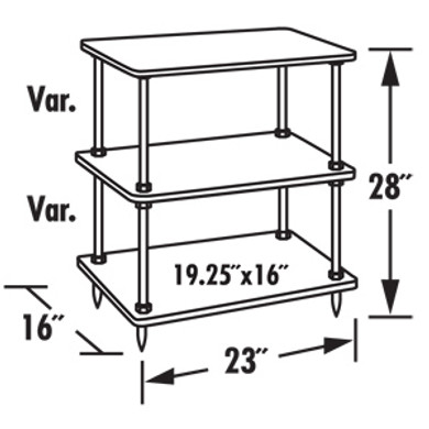 Salamander Archetype 3.0 - 3-Shelf Audio Rack - Real Walnut Wood