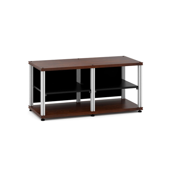 Salamander Synergy Twin 20 Rack Base - Walnut Shelves - Aluminum Posts