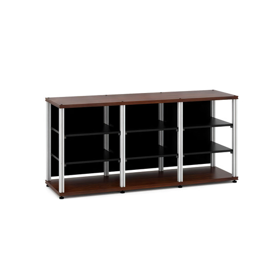 Salamander Synergy Triple 30 Rack Base - Walnut Shelves - Aluminum Posts