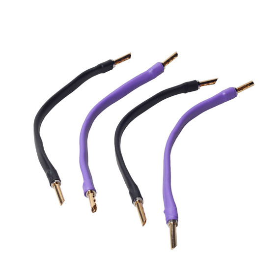 Analysis Plus Black Oval 12 Speaker Cable - Jumper - 6-Inch - Banana to Banana - Set of 4