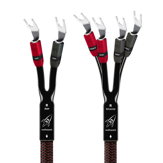 AudioQuest Rocket 33 Speaker Cable - 10 Foot - Bi-Wire - Spade to Spade - Single