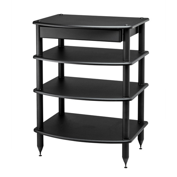 Pangea Audio Vulcan Four-Shelf Rack and Duo Drawer - Black