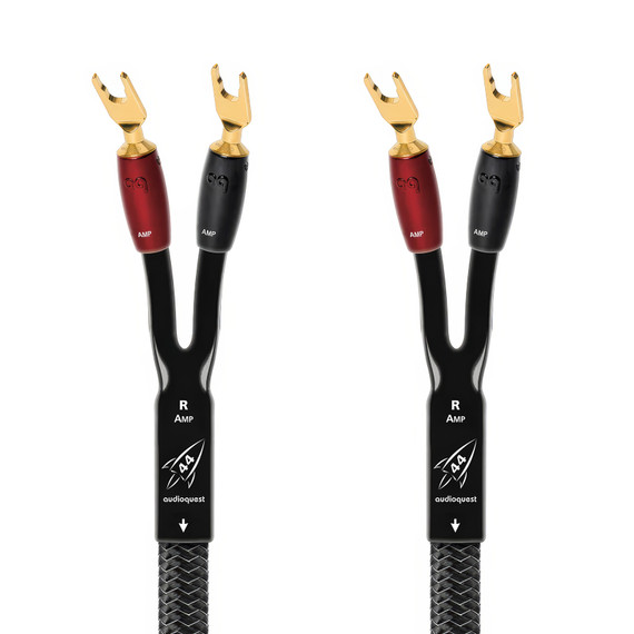 AudioQuest Rocket 44 Speaker Cable 5 Foot Bi-Wire Gold Spade to Spade - Pair