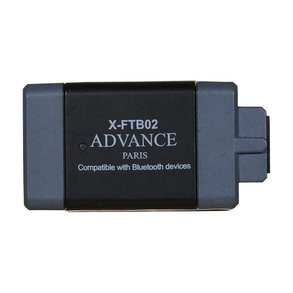 Advance Paris X-FTB02 aptX HD Bluetooth receiver module — side view showing compact plug-in design