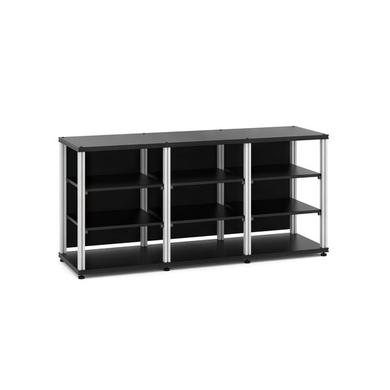 Salamander Synergy Triple 30 Rack Base - Black Shelves - Aluminum Posts