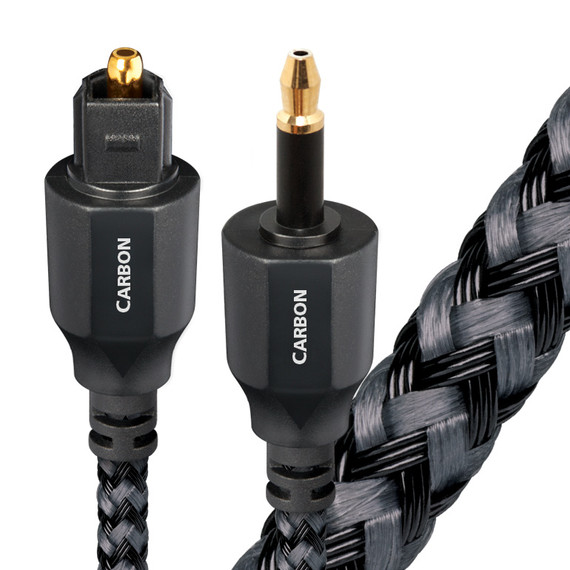 AudioQuest Carbon 3.5mm Mini to Full Size Fiber Optic Digital Cable - 5.0 Meter