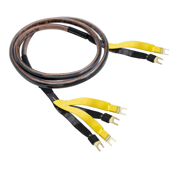 Analysis Plus Black Oval 12 Bi-Wire Speaker Cable - 8 Foot - Spade to Spade - Pair