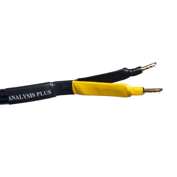 Analysis Plus Black Mesh Oval 9 Speaker Cable - 10 Foot - Spade to Gold Pin - Pair