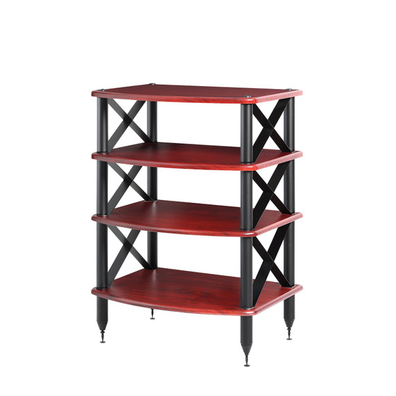 Pangea Audio Vulcan X-Brace 4-Shelf Audio Rack - Rosenut Shelves
