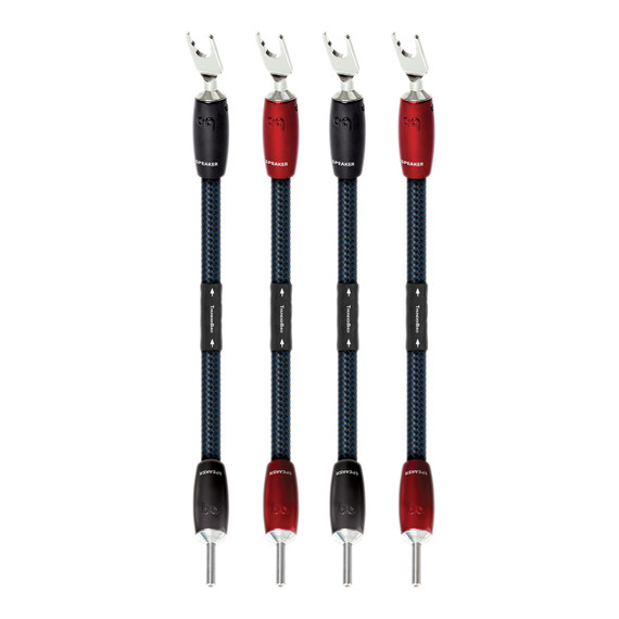 Full display of AudioQuest ThunderBird Bi-Wire Speaker Cable Jumpers