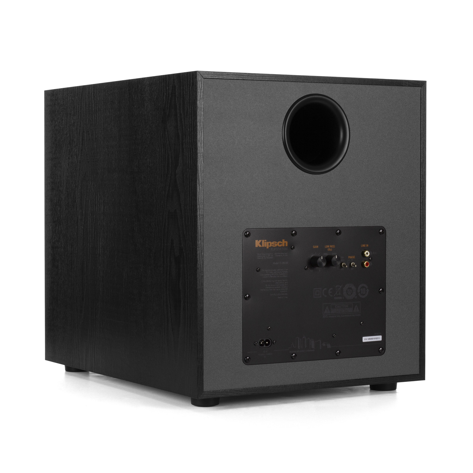 Back of Klipsch R-120SW Subwoofer