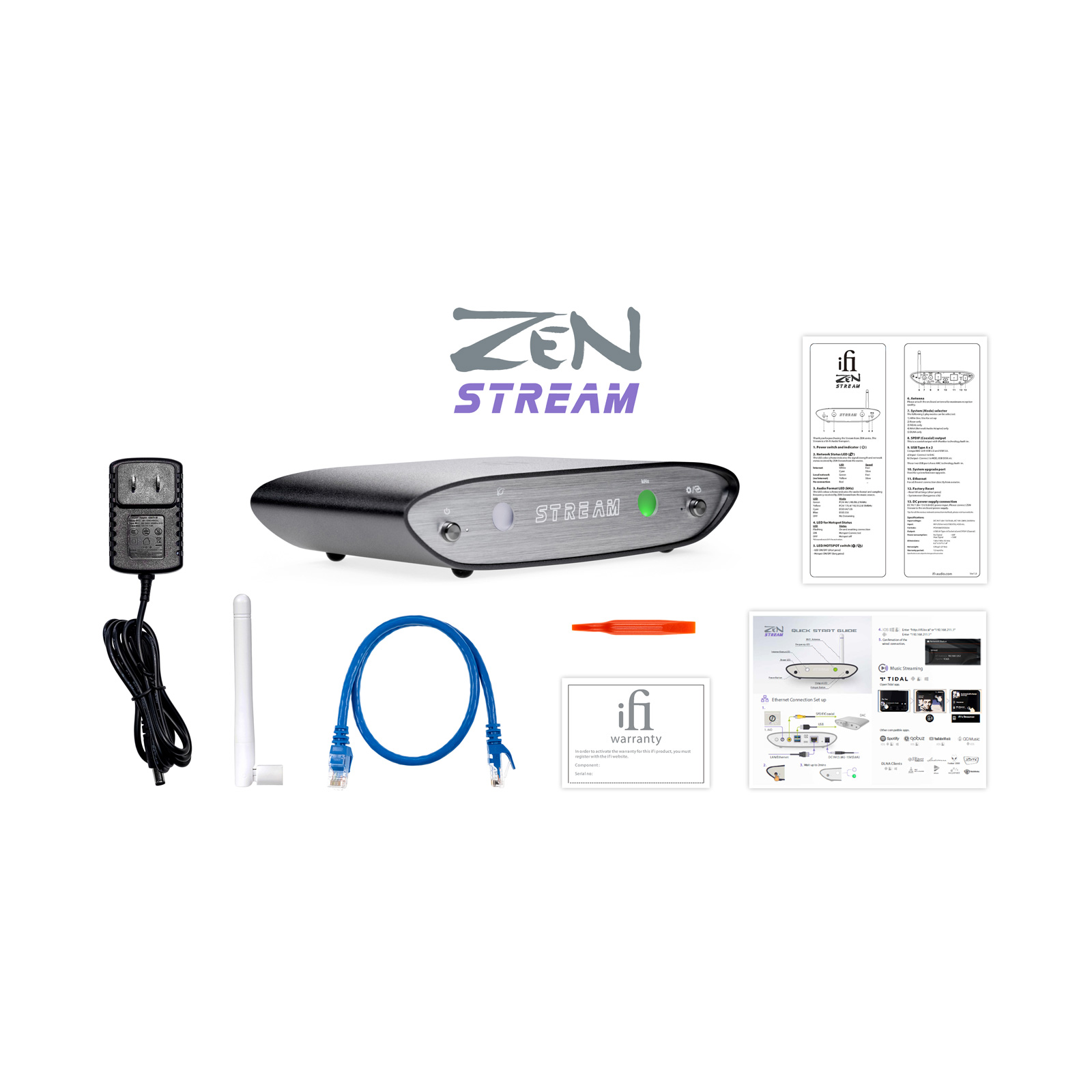 Full display of iFi ZEN Stream Wi-Fi Audio Transport
