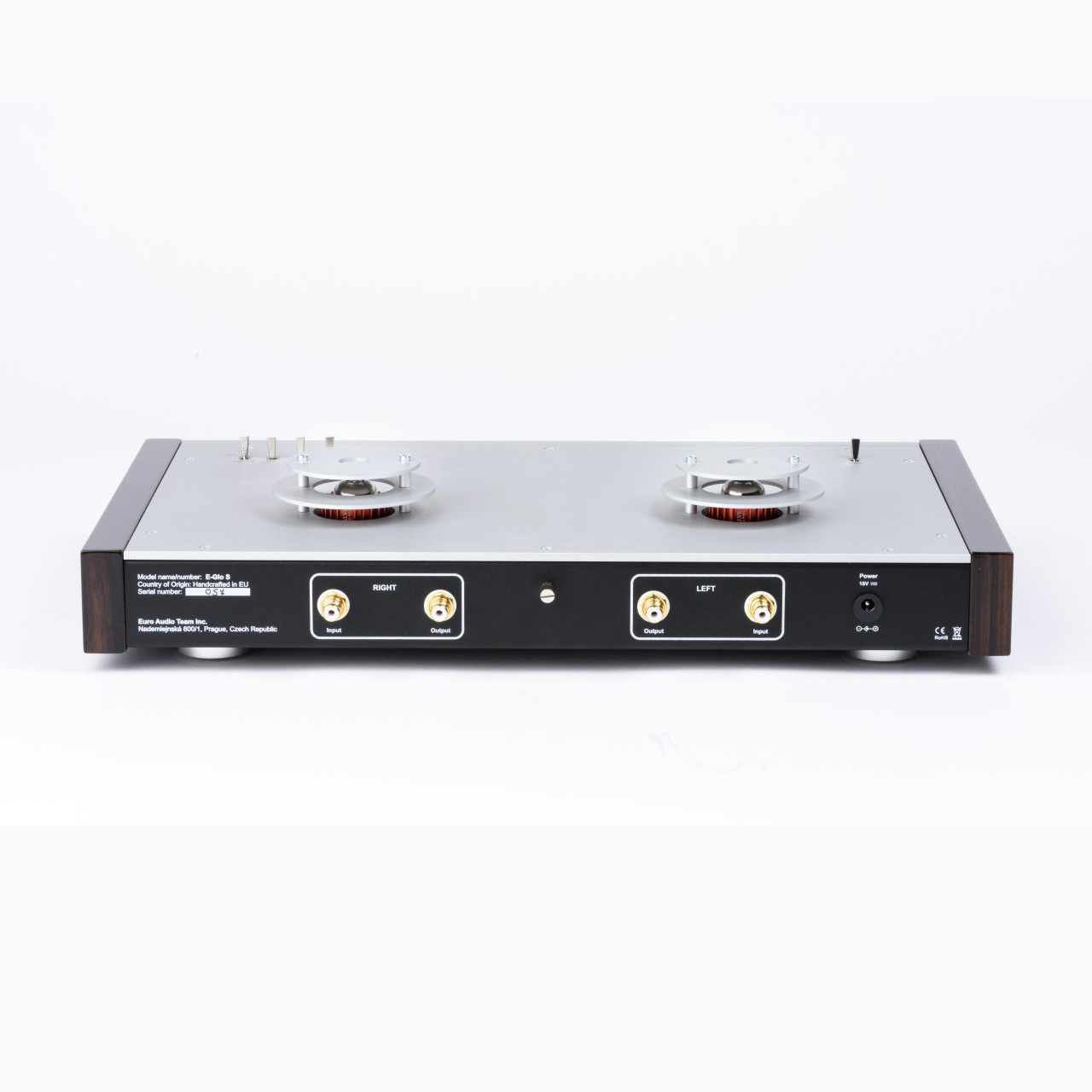 Back of EAT E Glo S Hybrid Tube Phono Preamplifier