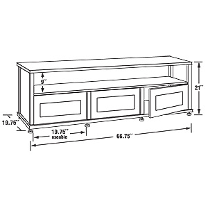Salamander Synergy Triple 20 OC with Triple-Width Shelf diagram