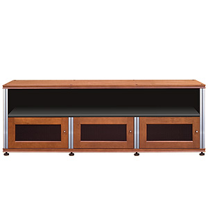 Salamander Synergy Triple 20 OC with Triple-Width Shelf  with Cherry shelves and Aluminum Posts front view