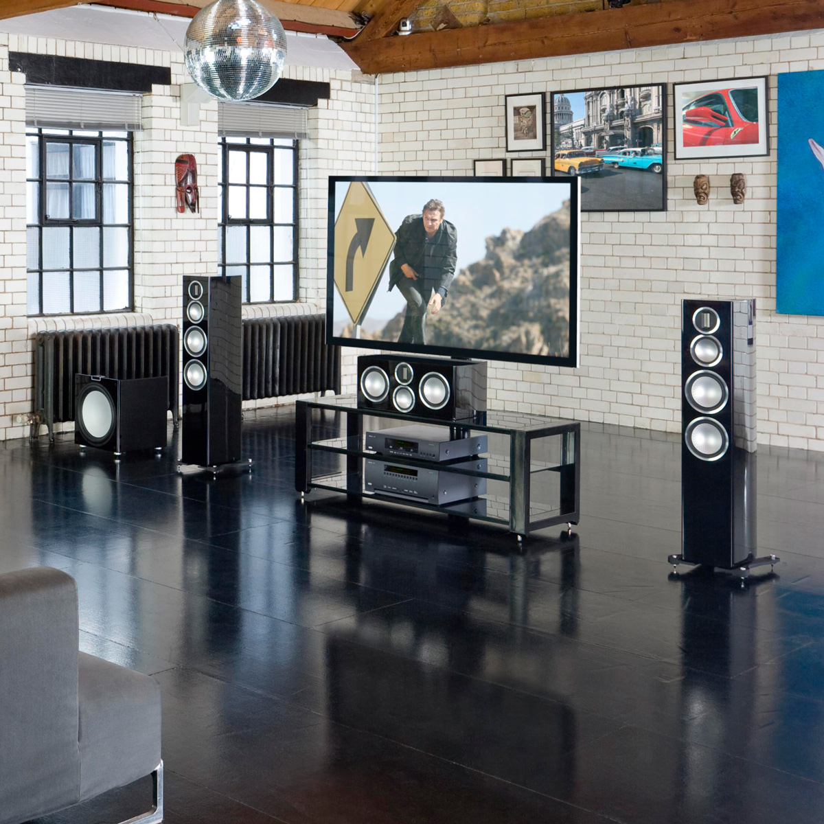 Home display of Monitor Audio Gold Series 300 Three-Way Tower Speaker