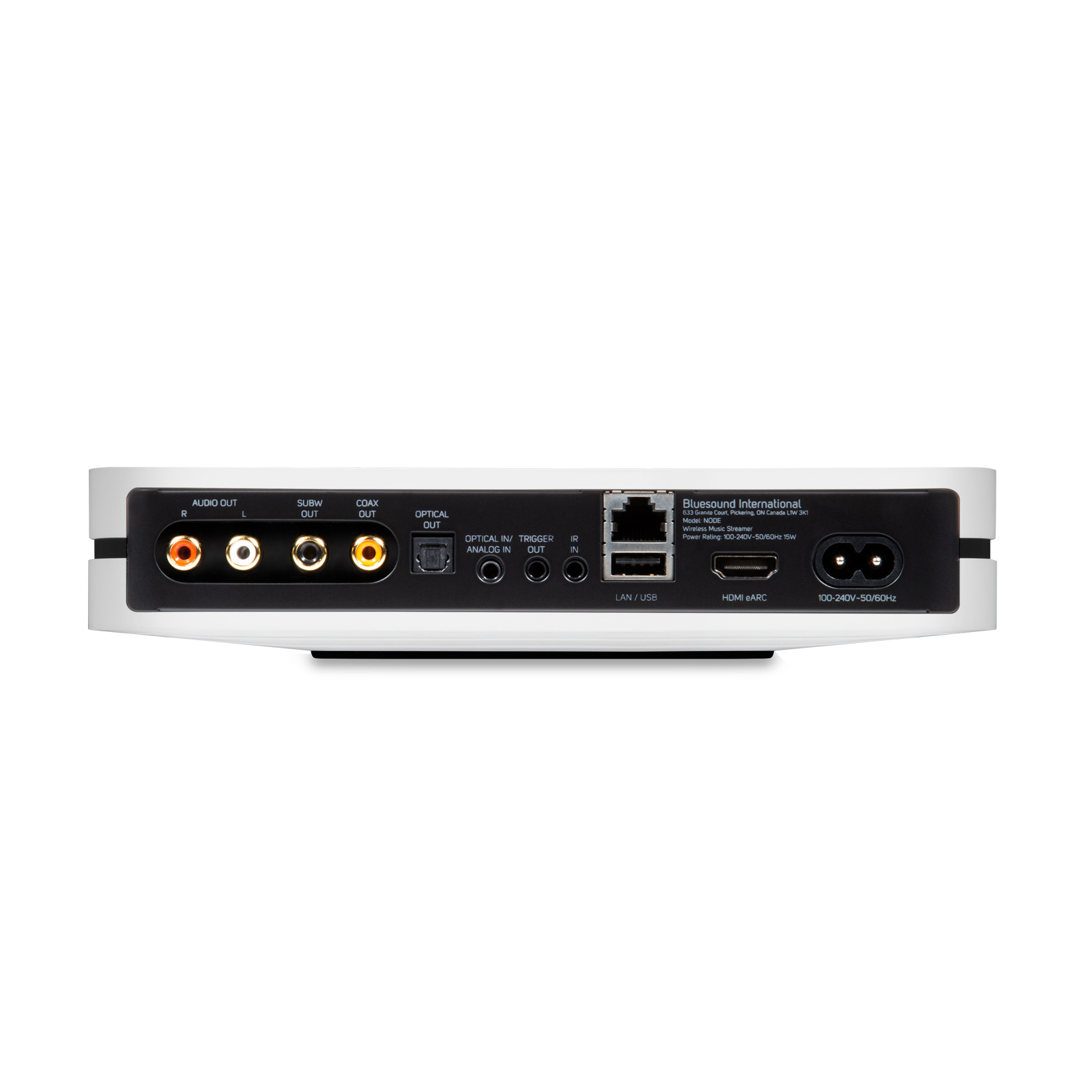 Back of Bluesound NODE (Gen 3) N130 - Wireless Music Streamer