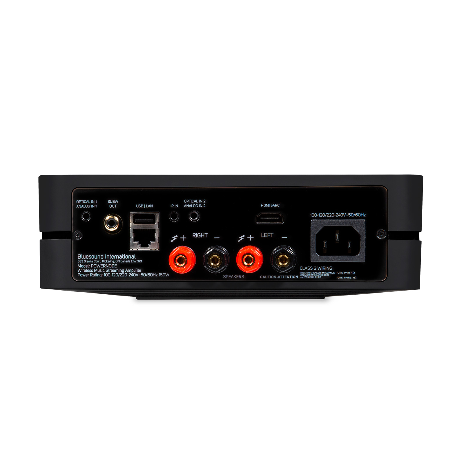 Back of Bluesound POWERNODE Gen3 Streaming Amplifier