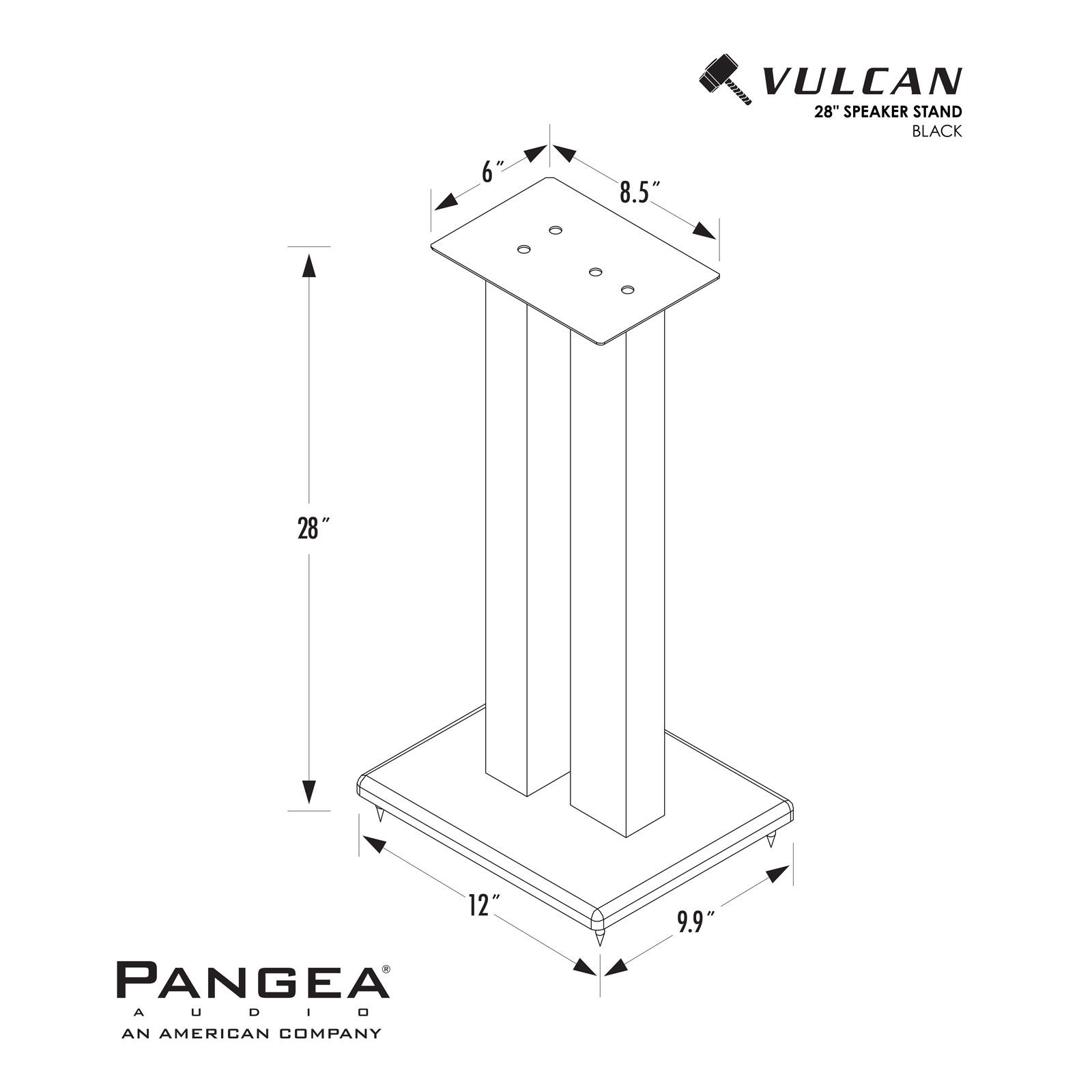 Diagram of Pangea Audio DS200 Speaker Stand