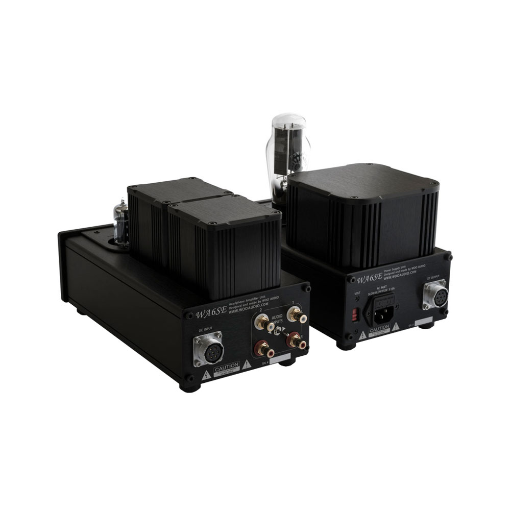 Back view of the Woo Audio WA6 SE Headphone Amplifier Generation 2 in Black