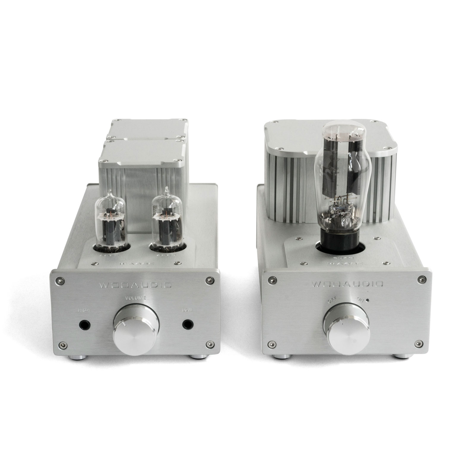 Front view of the Woo Audio WA6 SE Headphone Amplifier Generation 2 in Silver