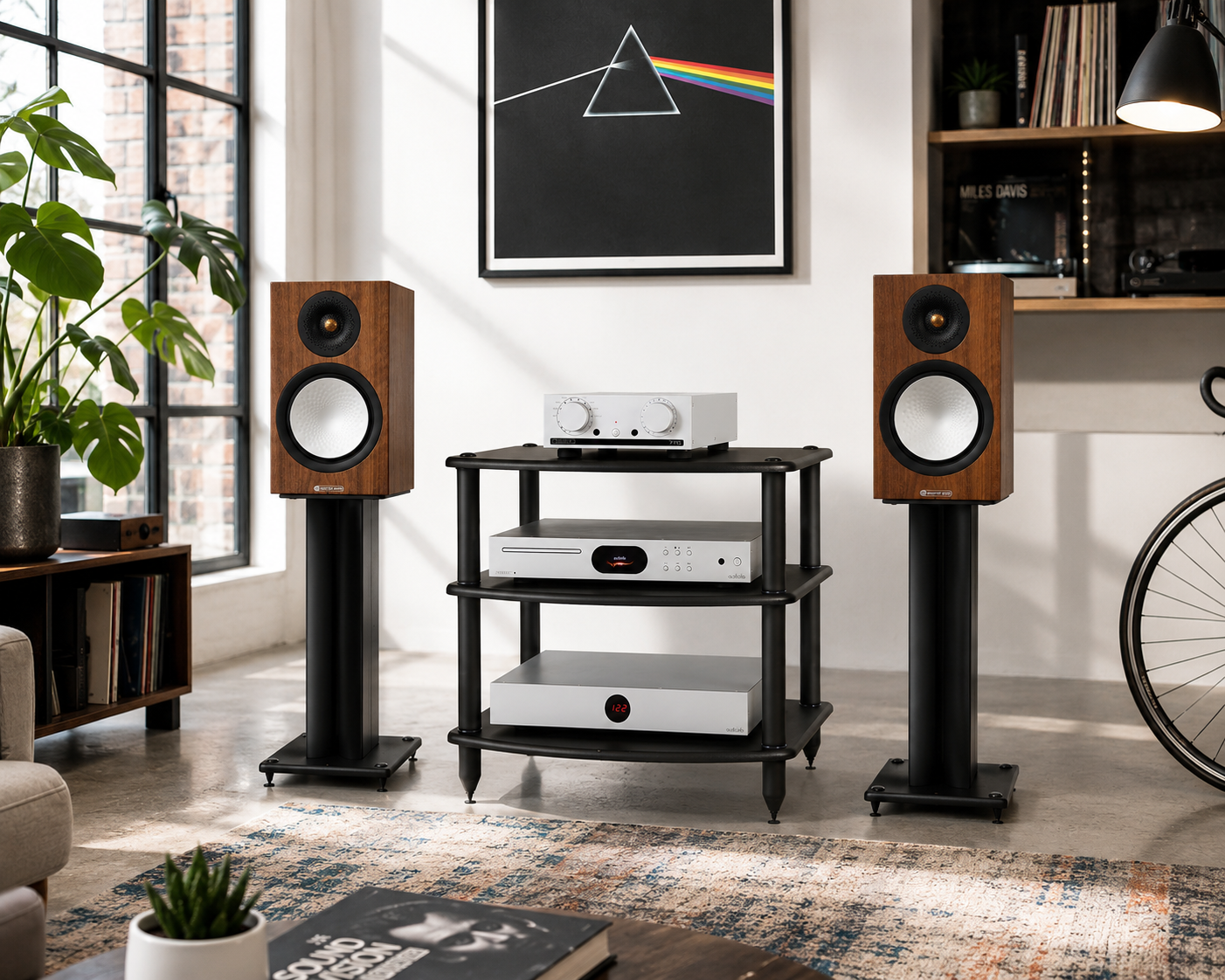 Pangea Audio Vulcan 3-Shelf Audio Rack - Black Shelves