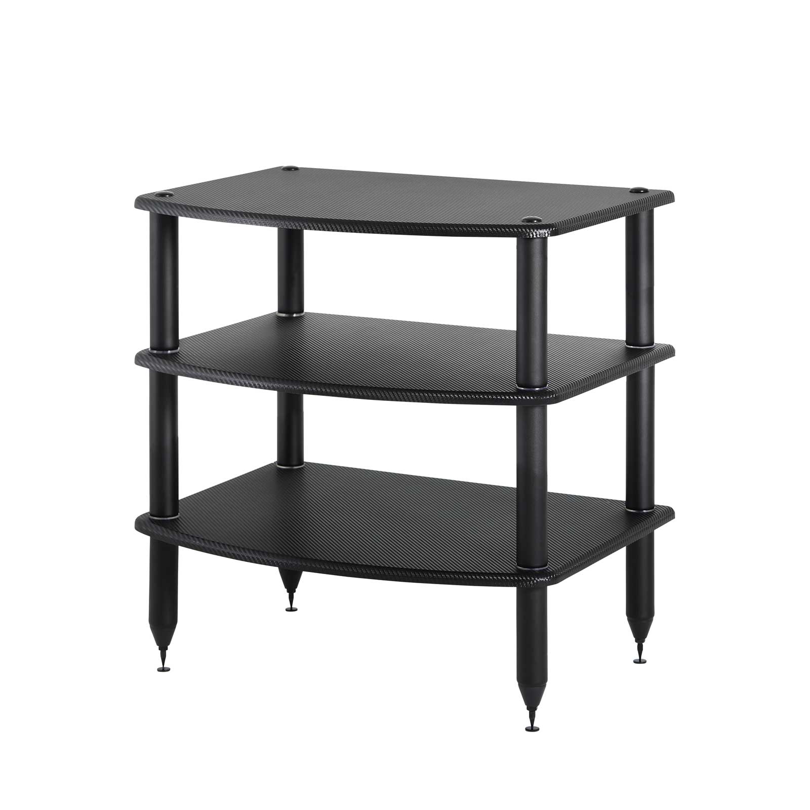 Pangea Audio Vulcan 3 Shelf Rack - Carbon Fiber Vinyl with Black Posts